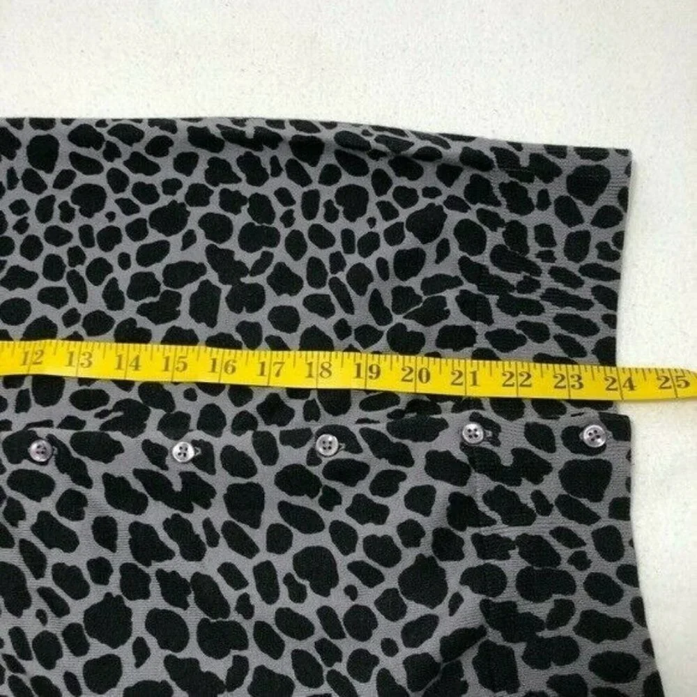 Tommy Hilfiger Cardigan Sweater Women Size XS Camo Leopard Cheetah Black Gray - Picture 8 of 10